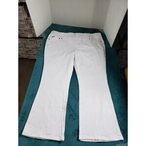 DG2 Jeans Size 2X Petite Womens White Pull On Mid Rise Pants Ladies Flared WT